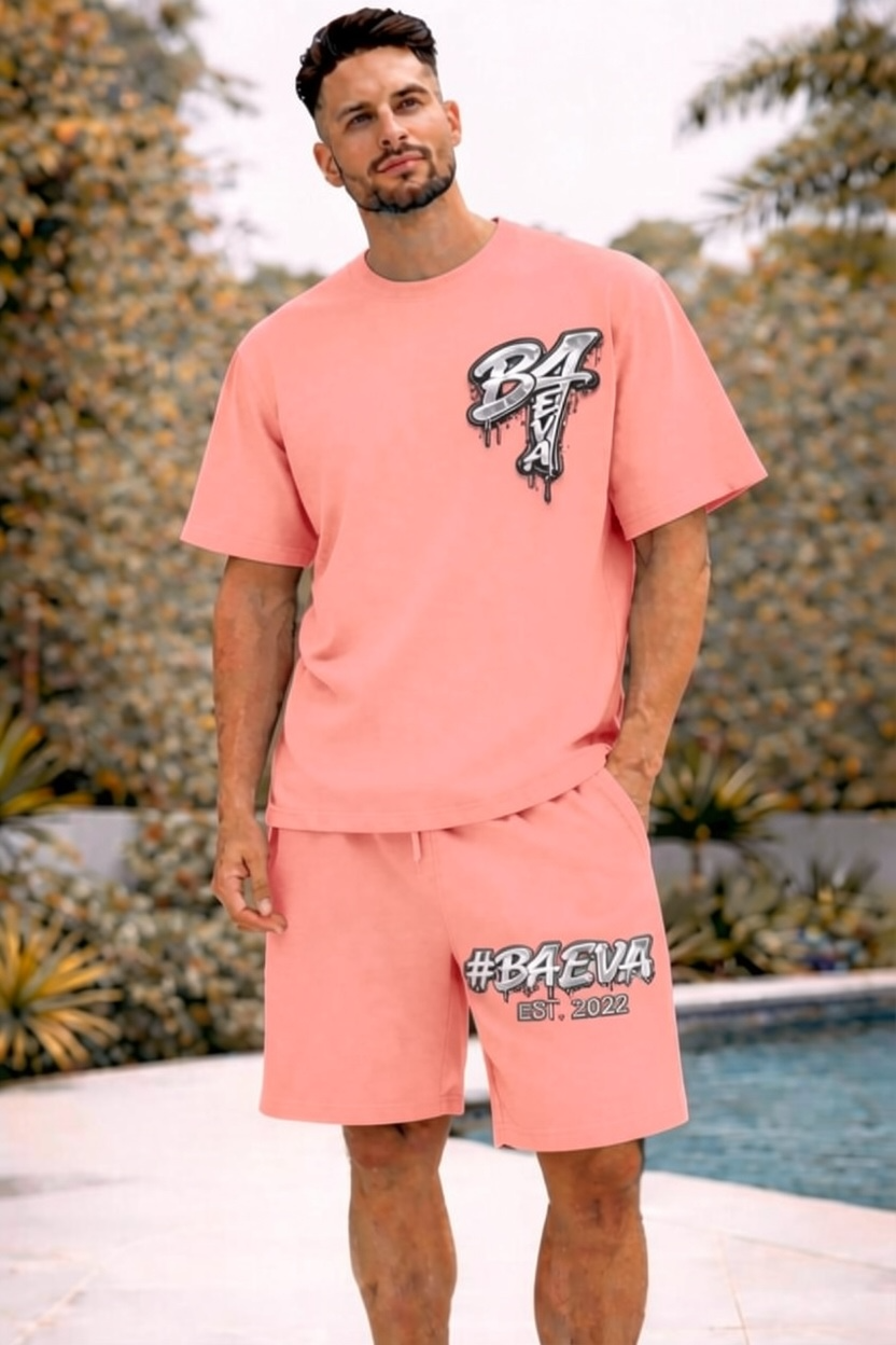 MENS B4EVA GRAFFITTI OVERSIZED SHORTS SET