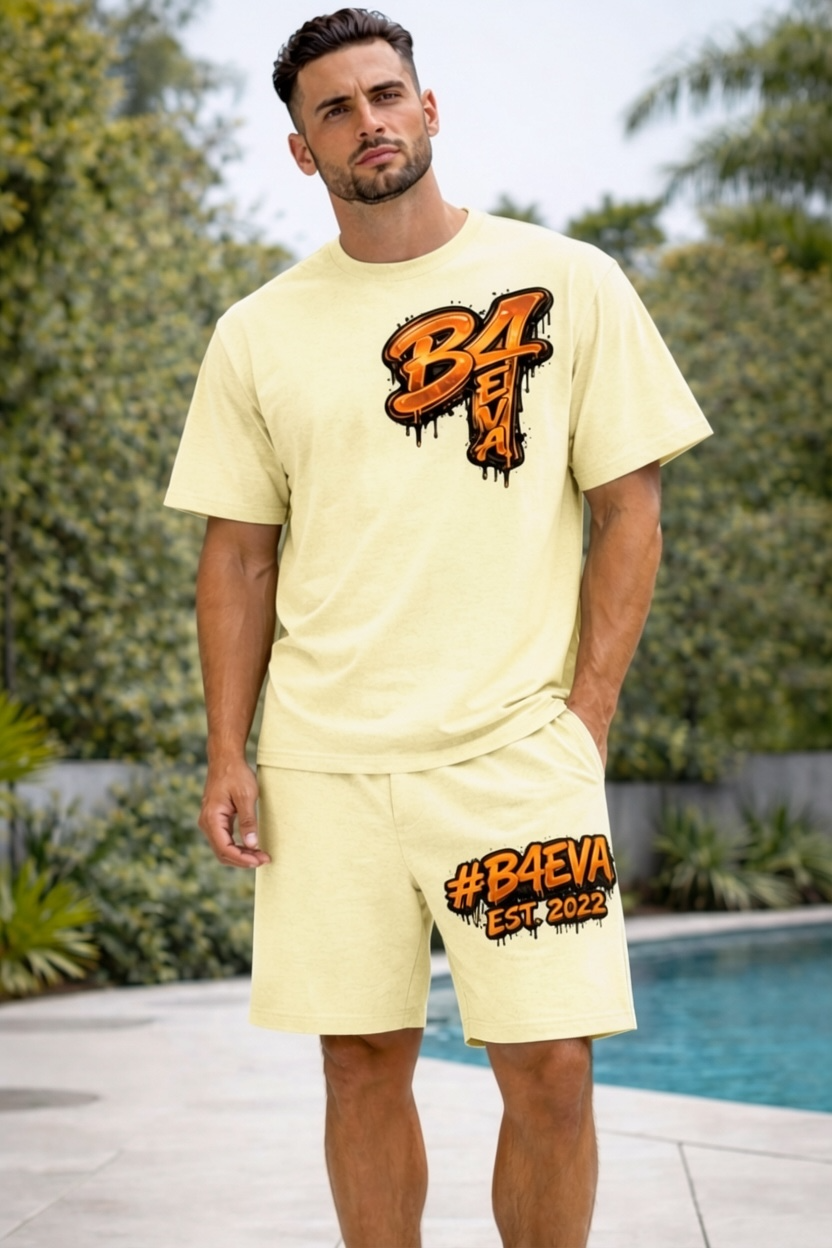MENS B4EVA GRAFFITTI OVERSIZED SHORTS SET