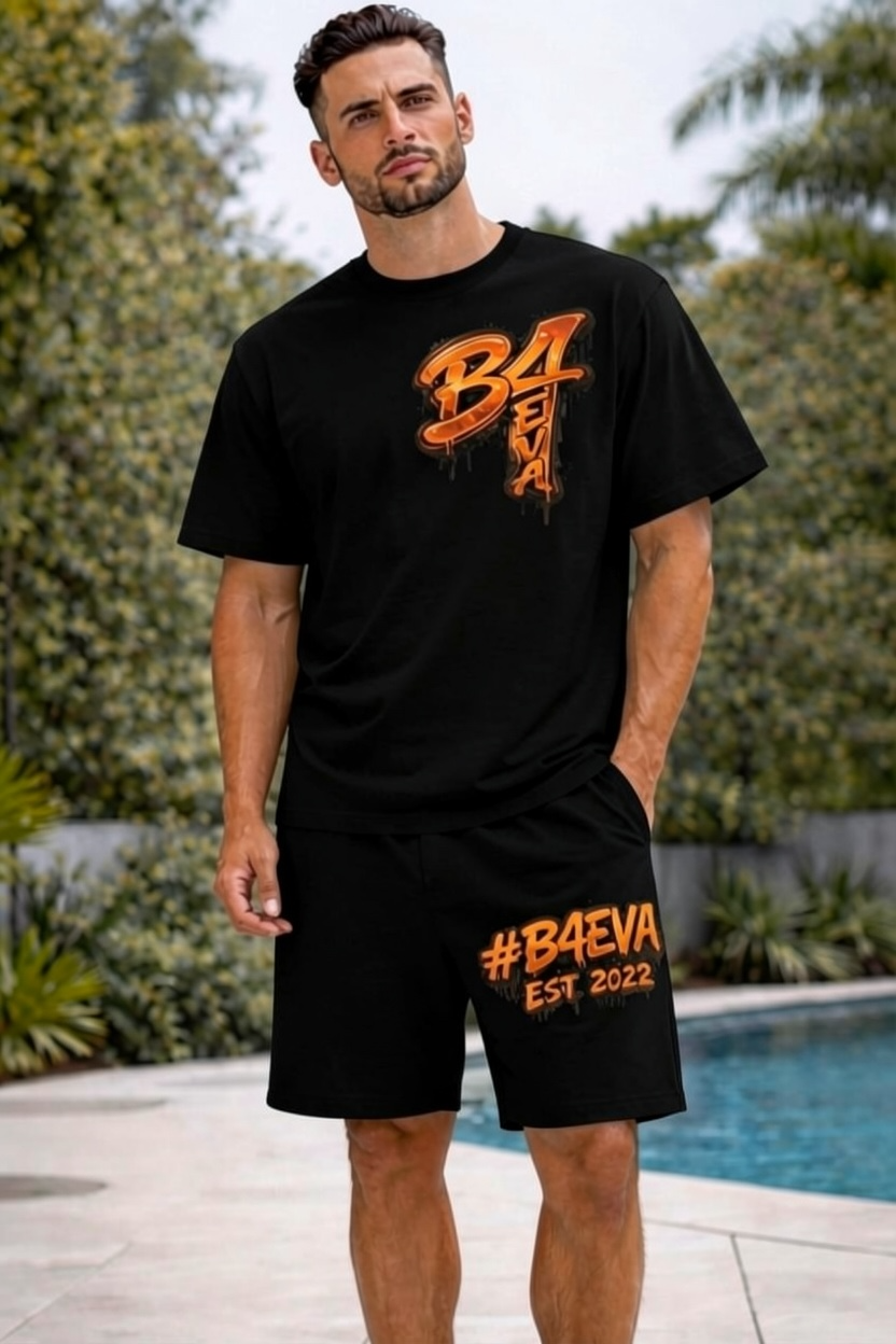 MENS B4EVA GRAFFITTI OVERSIZED SHORTS SET
