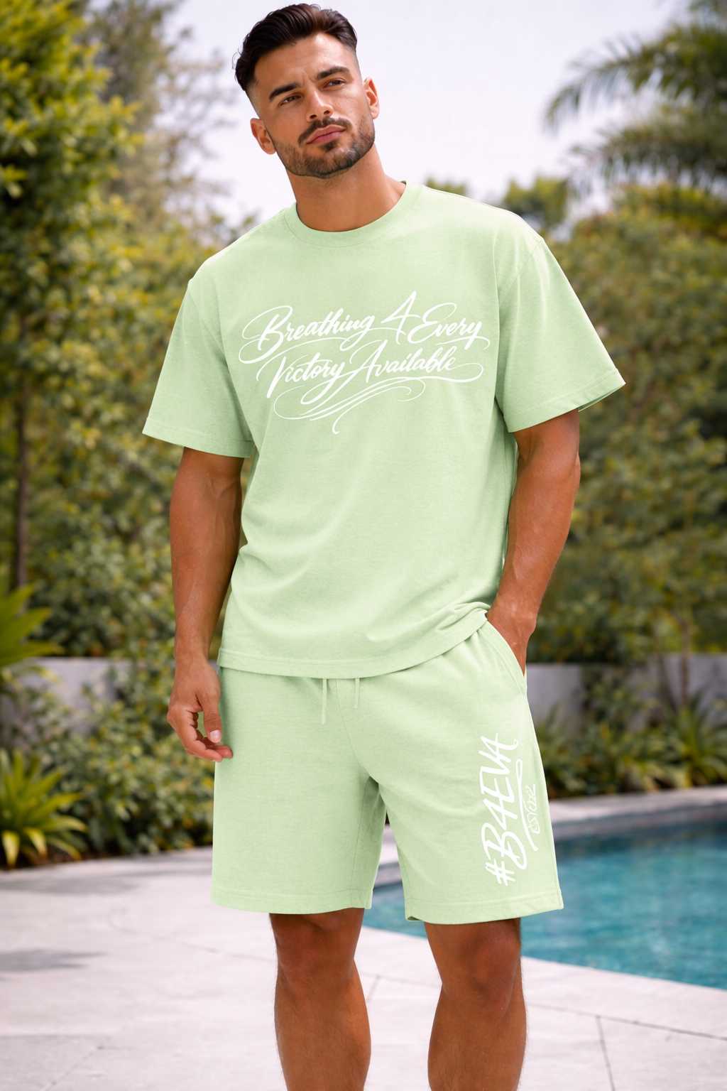 MENS OVERSIZED B4EVA SIGNATURE SHORT SET