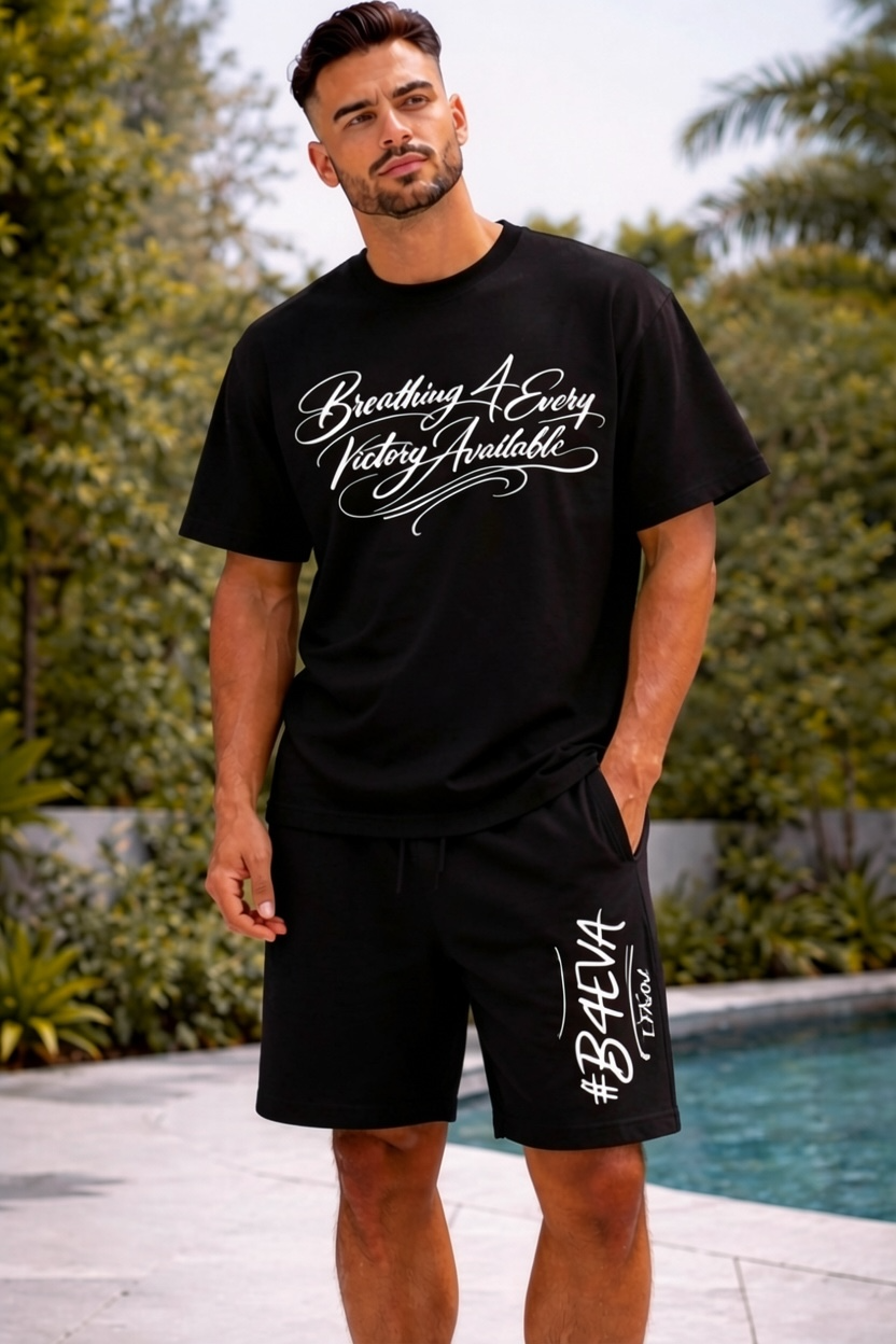 MENS OVERSIZED B4EVA SIGNATURE SHORT SET