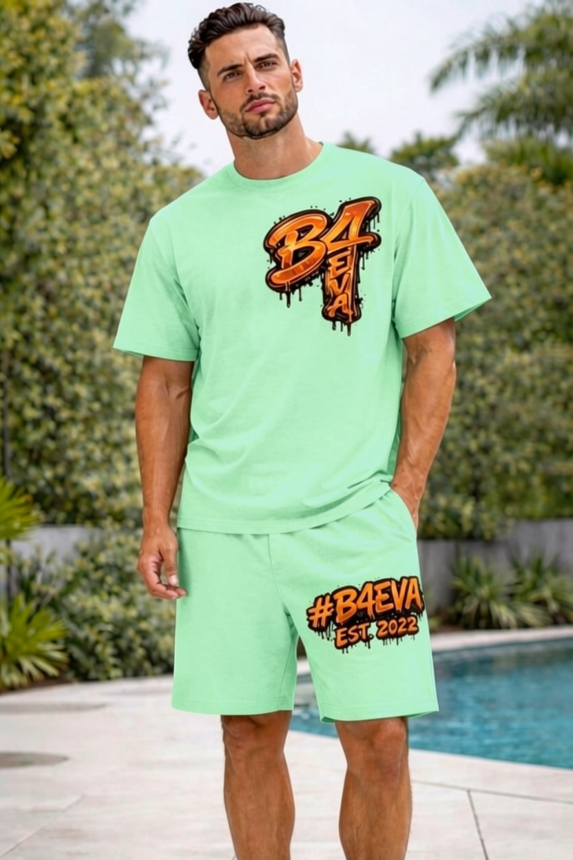 MENS B4EVA GRAFFITTI OVERSIZED SHORTS SET