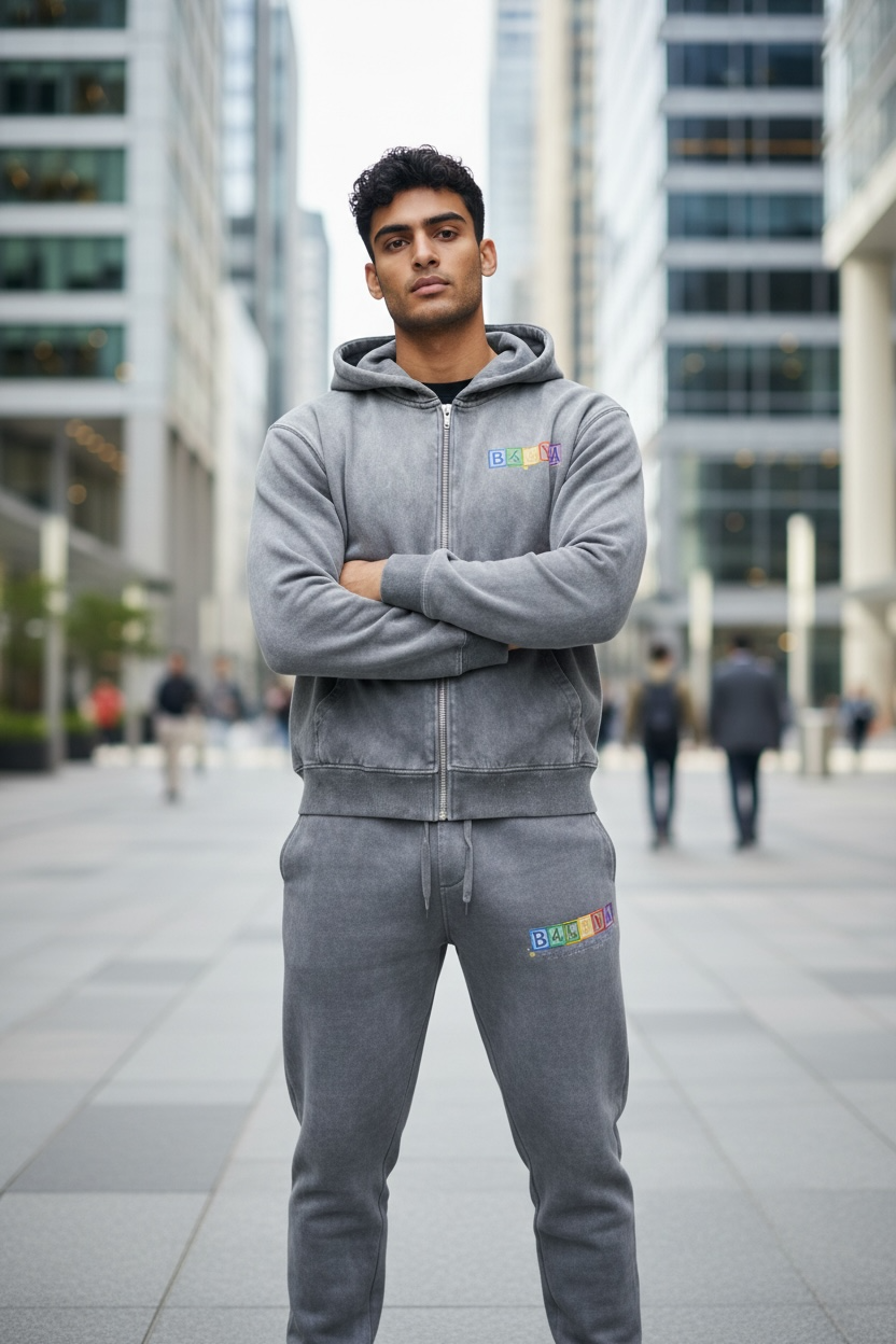 MENS ACID DRY B4EVA BLOCKS ZIPUP SWEATSUIT