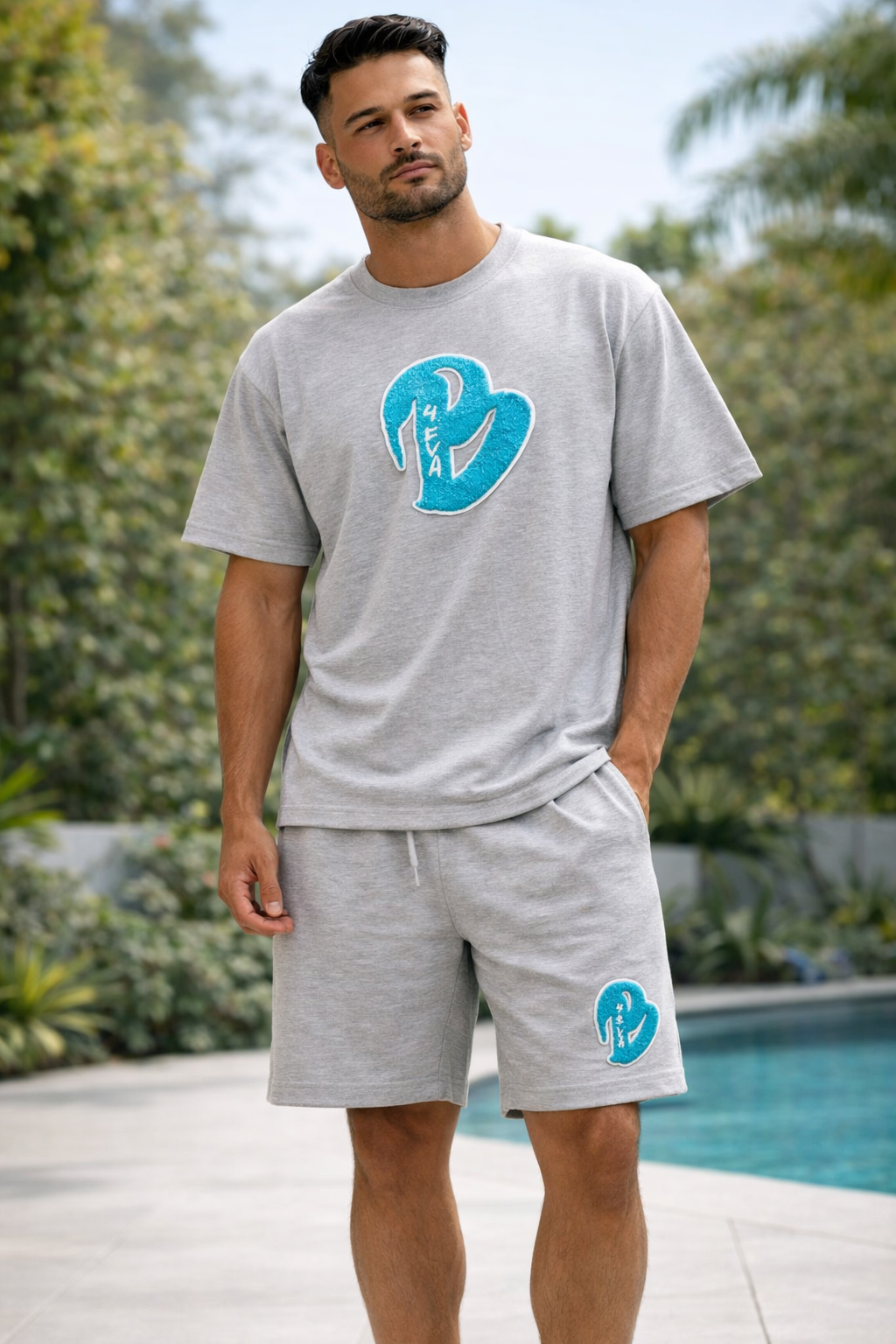 ADULTS HEATHER GREY BIG B OVERSIZED SUMMER SET