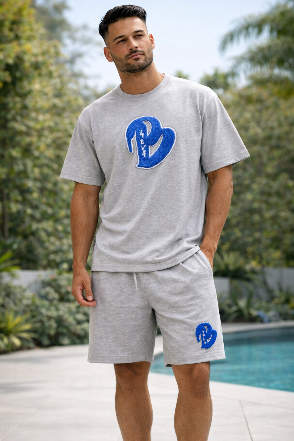 ADULTS HEATHER GREY BIG B OVERSIZED SUMMER SET