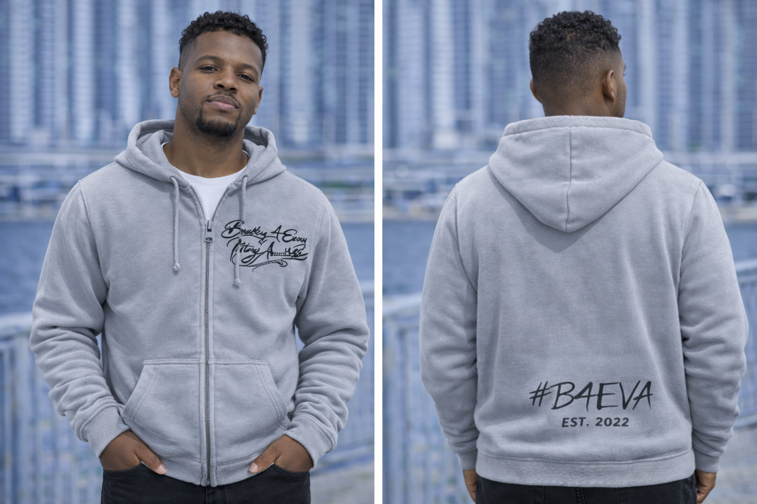 MENS B4EVA REVERSIBLE SIGNATURE ZIPUP HOODIE ( CUSTOMIZABLE )