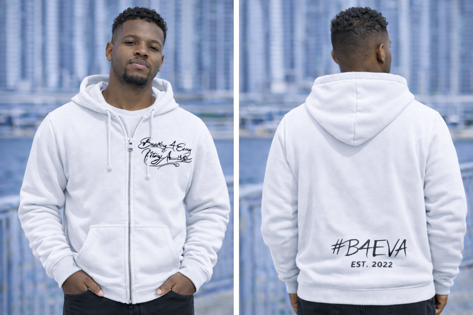 MENS B4EVA REVERSIBLE SIGNATURE ZIPUP HOODIE ( CUSTOMIZABLE )
