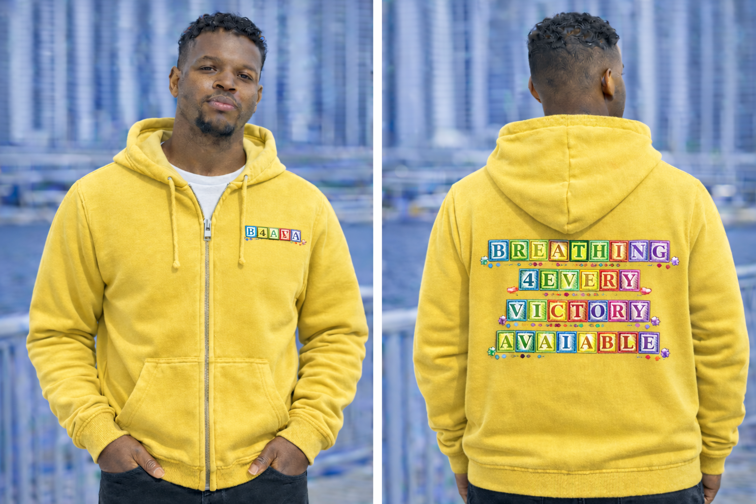 MENS B4EVA BLOCKS ZIPUP HOODIE