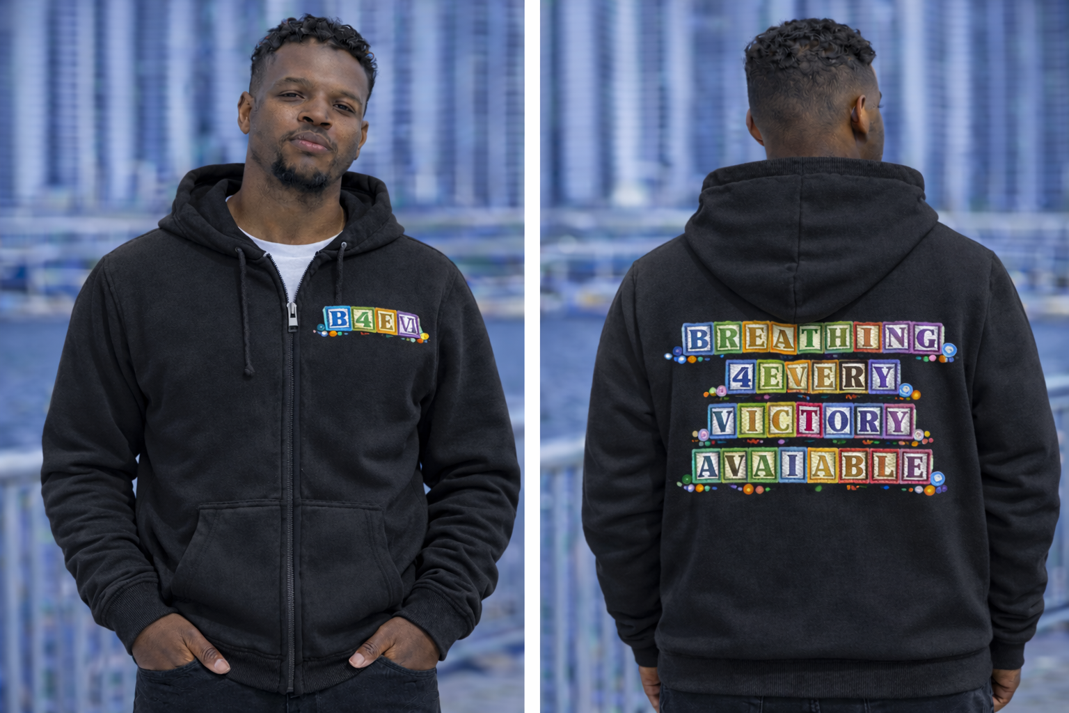 MENS BLOCKS ZIPUP REVERSIBLE HOODIE