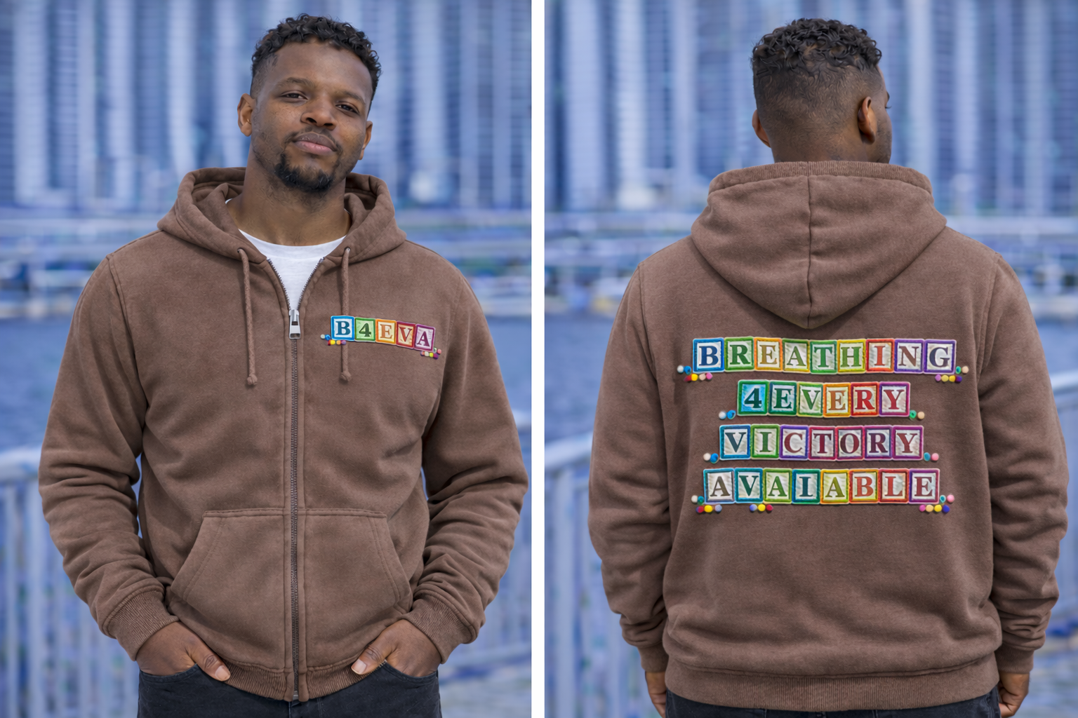 MENS BLOCKS ZIPUP REVERSIBLE HOODIE
