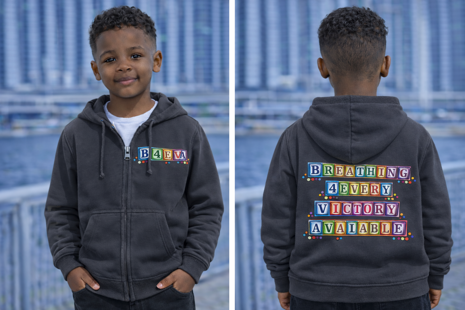 YOUTH B4EVA BLOCKS ZIPUP HOODIE