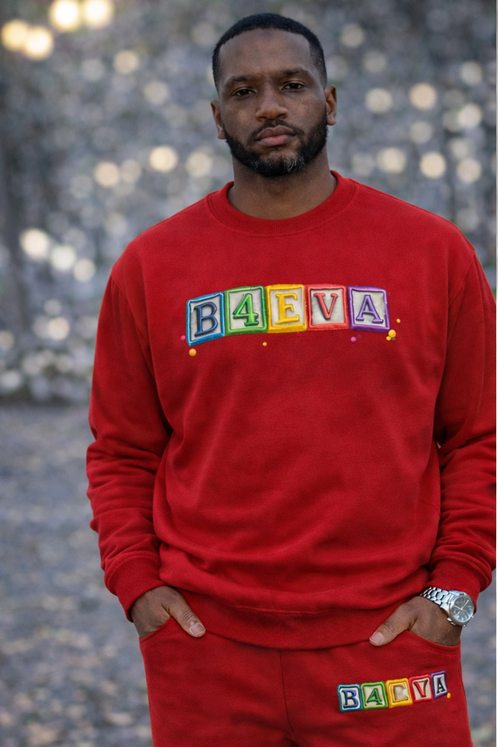 MEN B4EVA BLOCKS CREWNECK SWEATER
