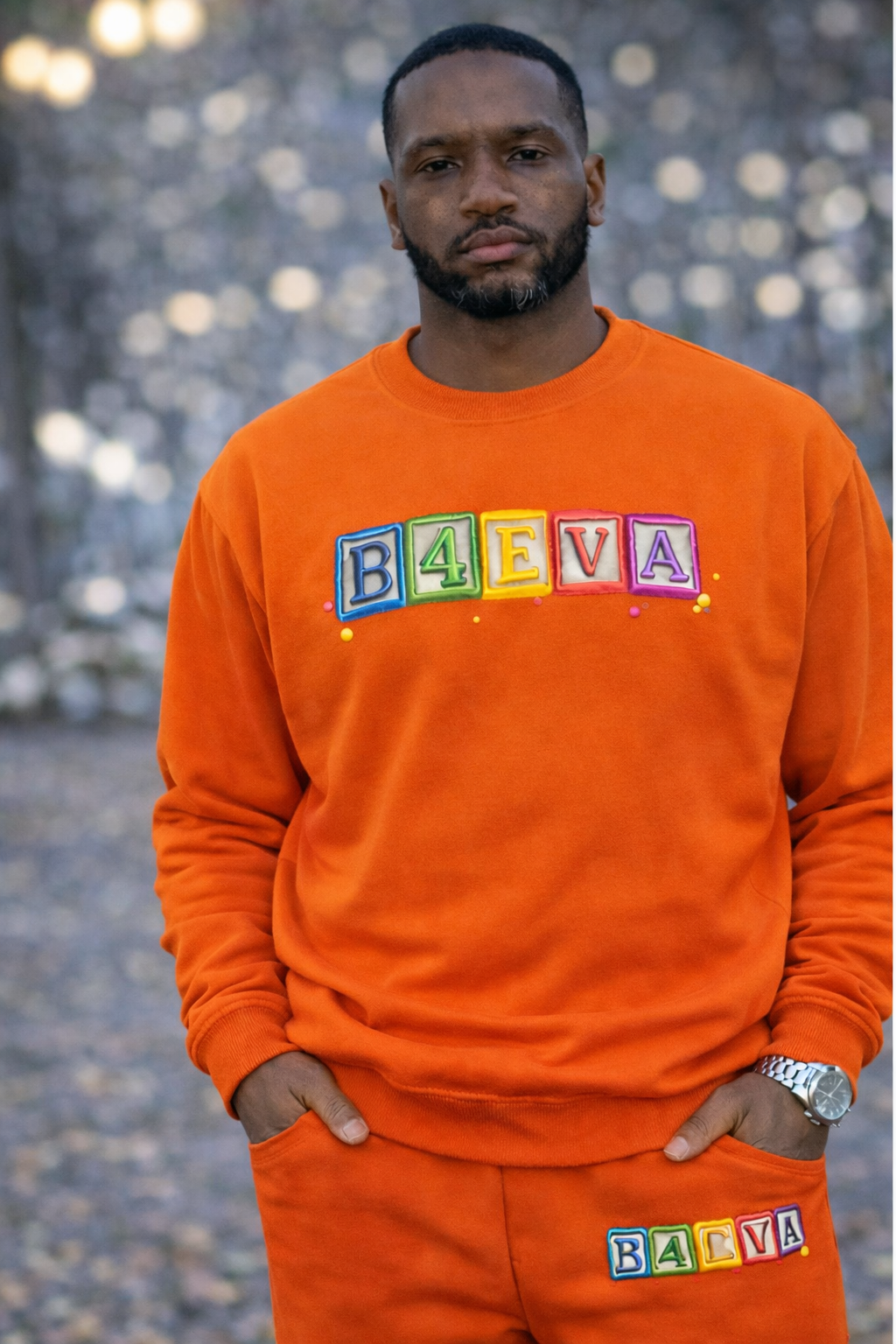 MEN B4EVA BLOCKS CREWNECK SWEATER
