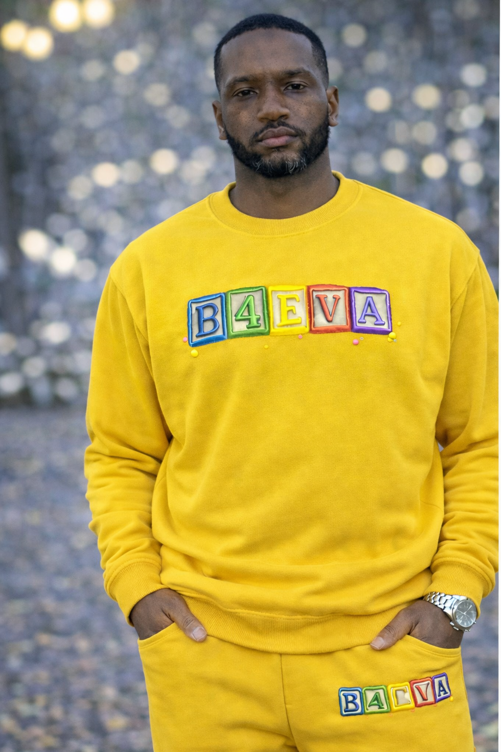 MEN B4EVA BLOCKS CREWNECK SWEATER