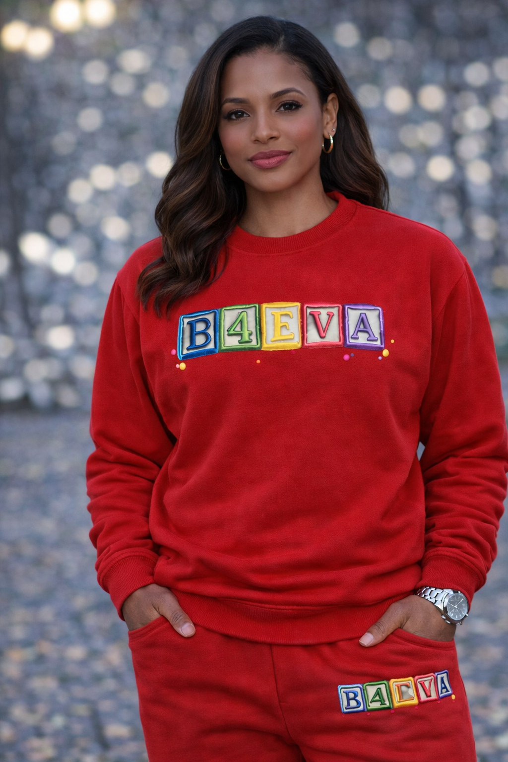 FEMALE B4EVA BLOCKS CREWNECK SWEATER