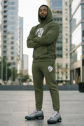 MENS OLIVE GREEN BIG B HOODIE SWEATSUIT