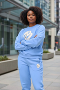 FEMALES LITE BLUE BIG B CREWNECK SWEATSUIT