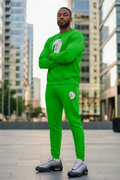 MENS KELLY GREEN BIG B CREWNECK SWEATSUIT
