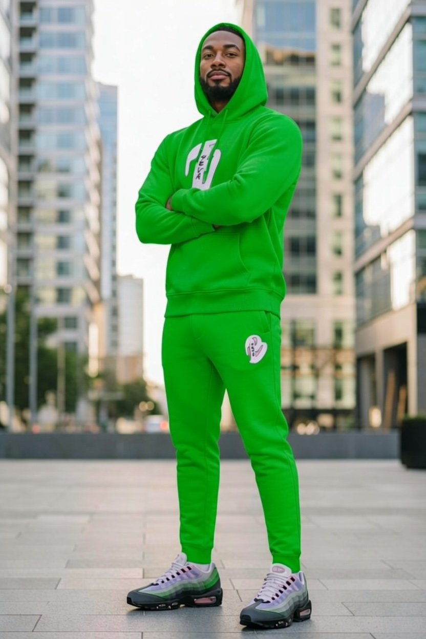 MALE KELLY GREEN BIG B HOODIE SWEATSUIT