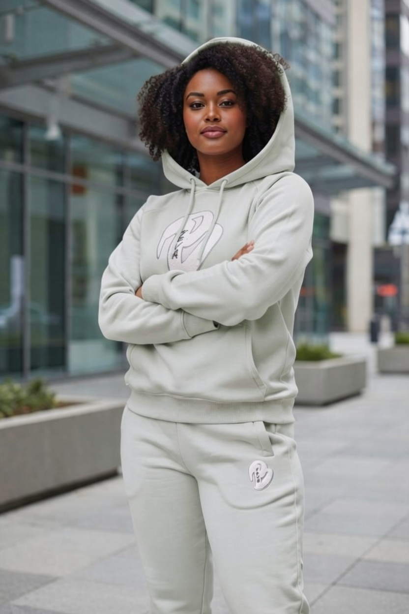 FEMALES GREY BIG B HOODIE SWEATSUIT
