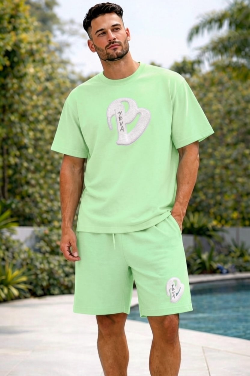 MENS MINT BIG B OVERSIZED SHORTS SET